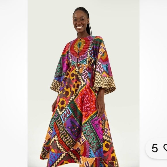 FARM Rio Multicolor Patchwork Midi Dress - Picture 2 of 8